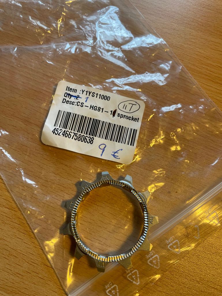 Used Shimano Sprocket 11T (Y1YS11000) for 10s Cassette bike — image 5 of 5