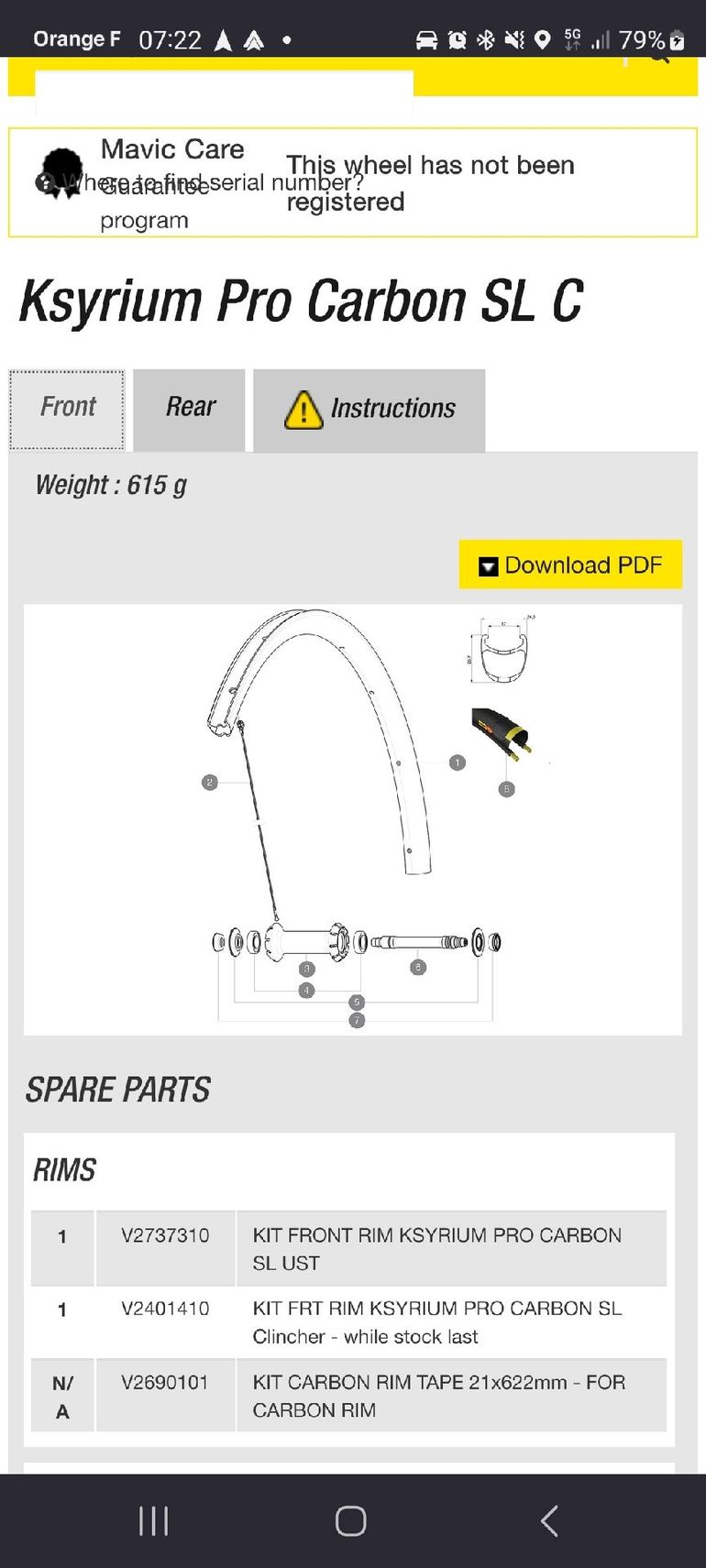 Brugt Mavic Ksyrium Carbone bike — billede 8 af 9