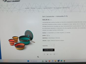 Sea to Summit, set de casseroles randonnée