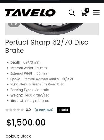 Tavelo Pertual, SHARP Carbon Road Wheelset
