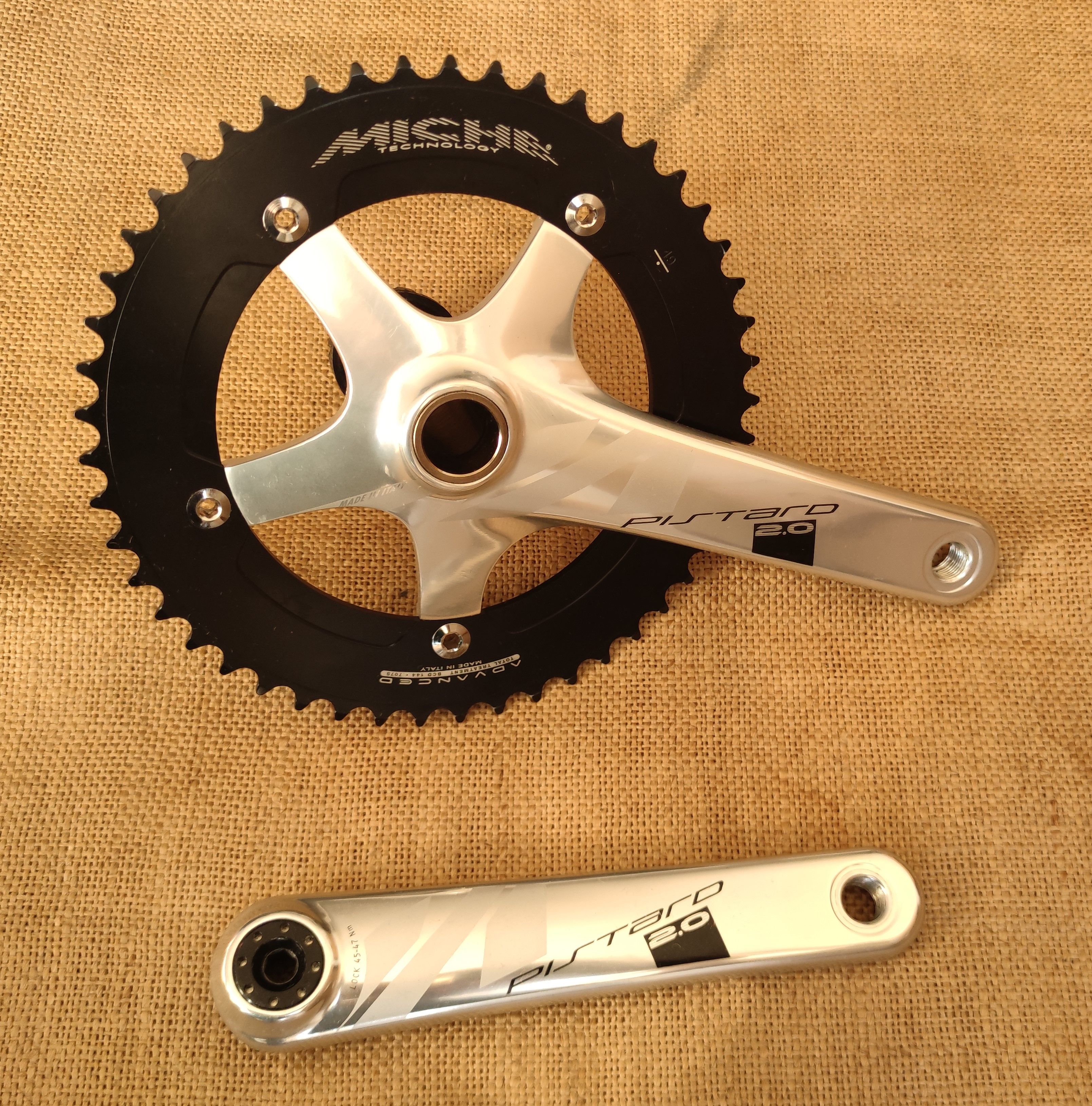 パーツ MICHE PISTARD 2.0 CRANK SET Miche Pistard 2.0 Pista Track Fixed Gear Crankset 144BCD 170mm 49t