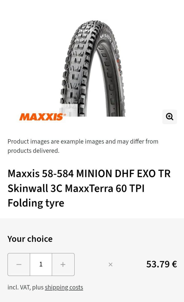 Used Maxxis Minion DHF EXO Tubeless Skinwall 3C MaxxTerra 60TPI 27.5x2.30 bike — image 10 of 10