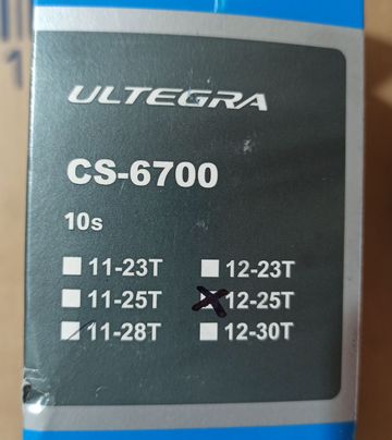 Brugt Shimano Ultegra 10v 12/25 Drivetrain & Pedals