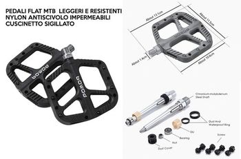Used BOWOD Pedali Flat MTB Nylon Antiscivolo Cuscinetto Sigillato bike — image 2 of 2