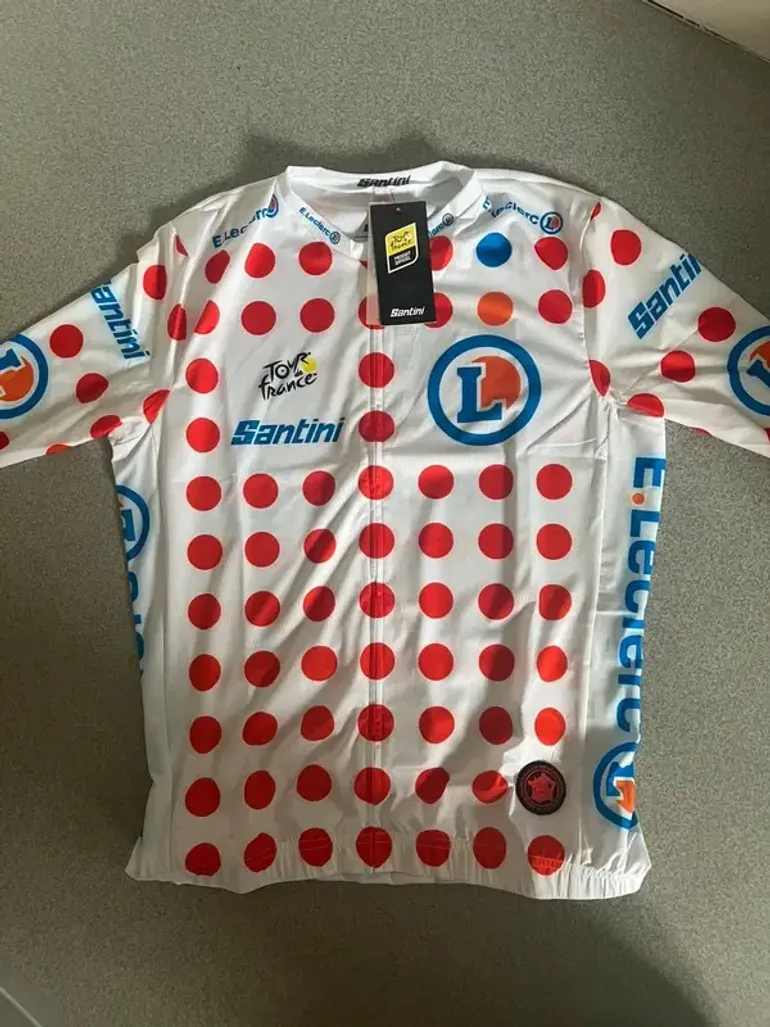 Used Santini Maillot de cyclisme à pois rouge officiel Tour de France bike — image 1 of 4
