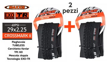 Used Maxxis Crossmark II EXO 29" Tubeless Ready Tyres & Tubes