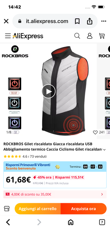 Tweedehands Rockbros Gilet Termico Autoriscaldante 2025 Outdoor Clothing