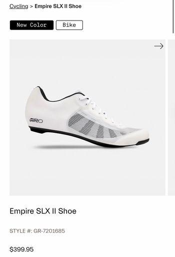 Giro, Empire SLX II Carbon Road Cycling Shoes White Size 41 EU Unisex