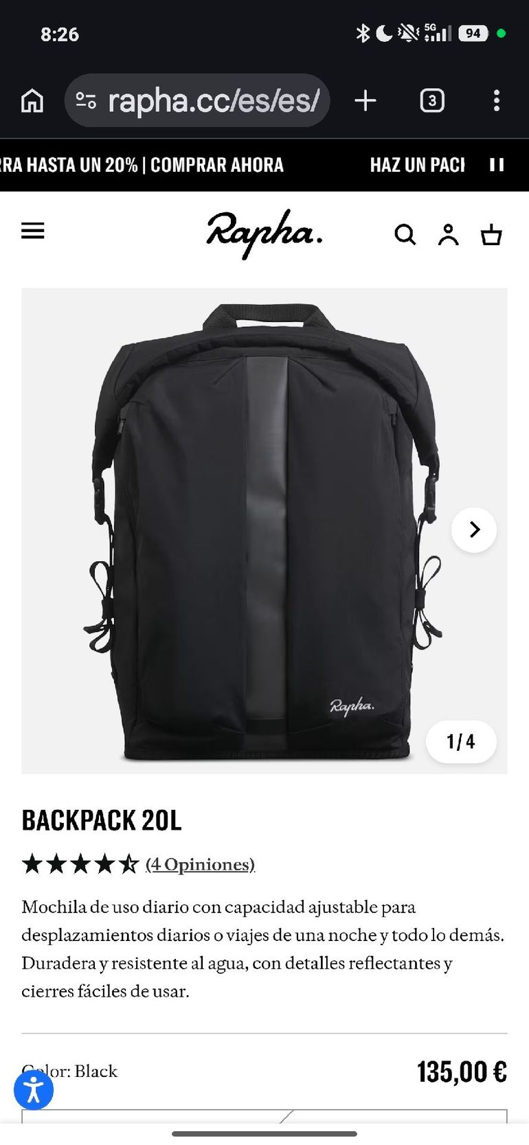 Rapha 20L Backpack 2025
