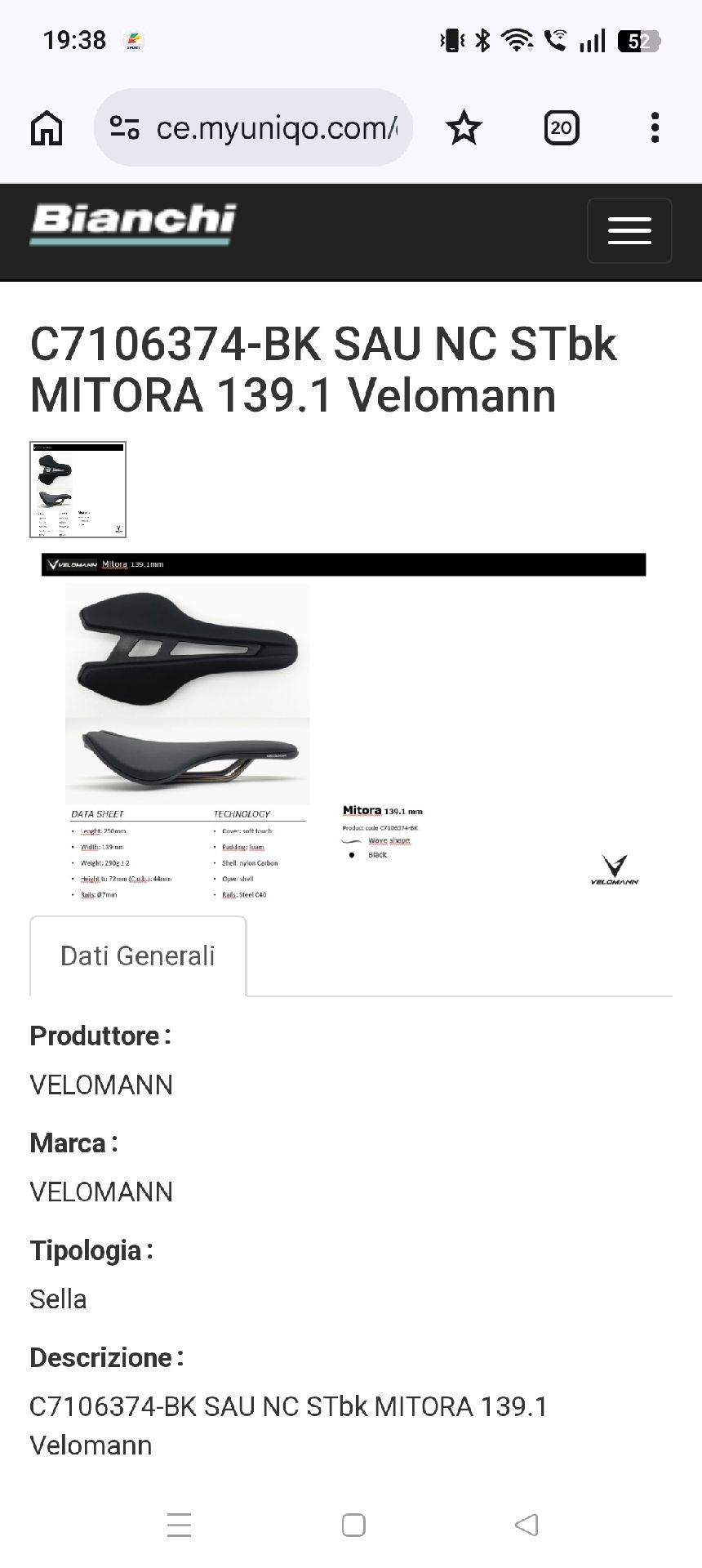 Velomann Mitora 139 Saddle 2025