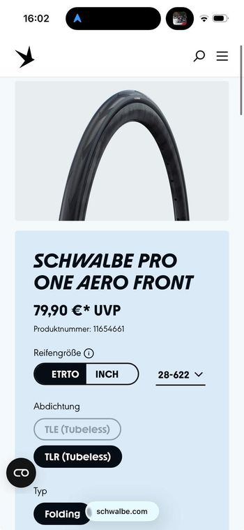Used Schwalbe Pro One Aero 2025 bike — image 2 of 4