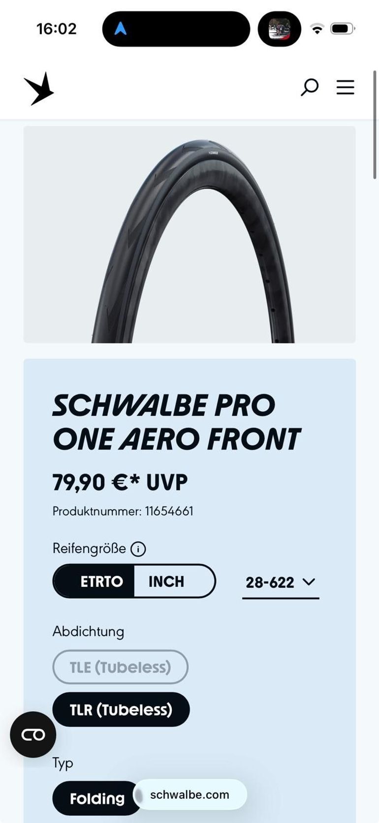 Used Schwalbe Pro One Aero 2025 bike — image 2 of 4