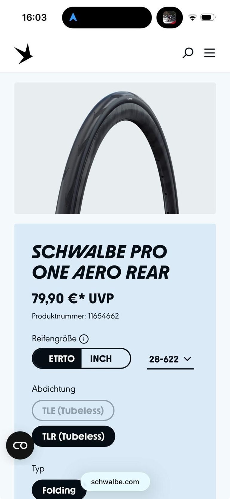 Used Schwalbe Pro One Aero 2025 bike — image 3 of 4