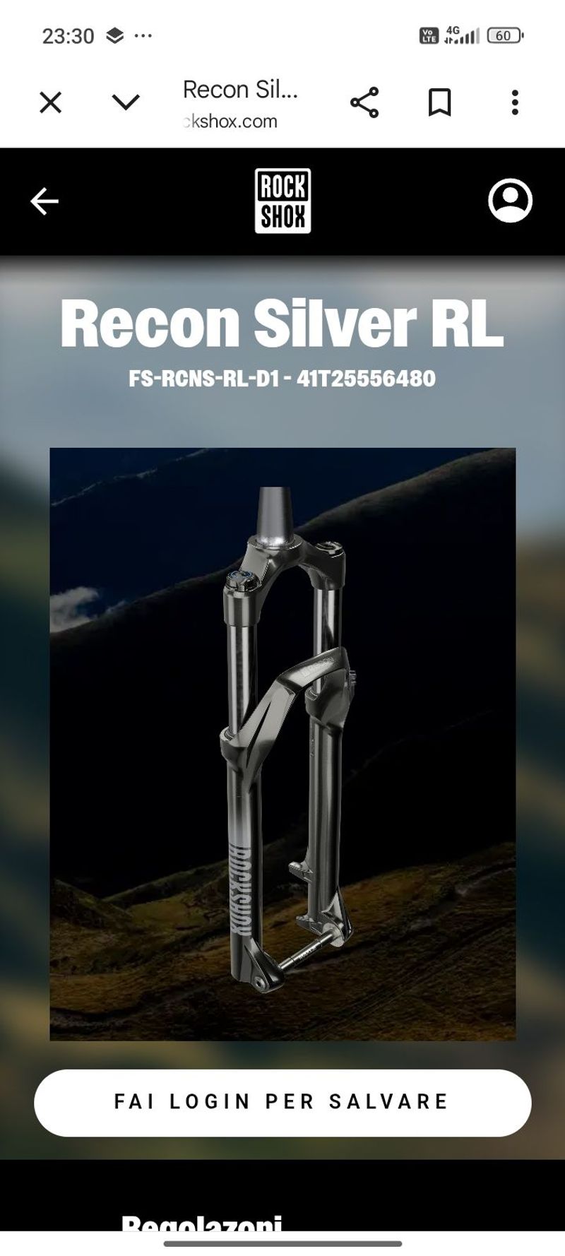 Brugt RockShox Recon Silver RL Fork 29" Boost 15x110mm 100mm Travel Fork