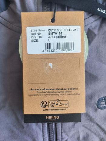 Used Picture Organic Clothing Veste Softshell Outif bike — image 6 of 6