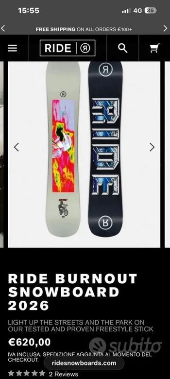 Used Ride Burnout Burnout Snowboard 2026 bike — image 5 of 5