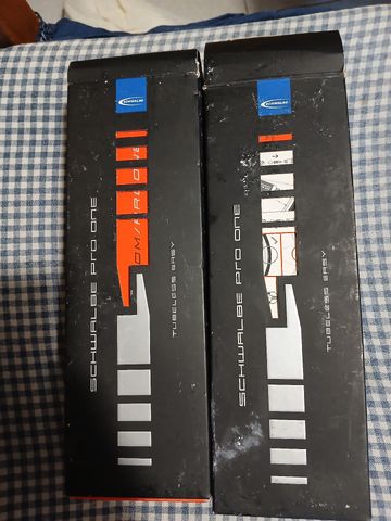 Used Schwalbe Pro One Tubeless Tyres & Tubes