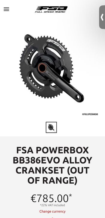 Used Fsa Powermeter Crankset bike — image 1 of 4