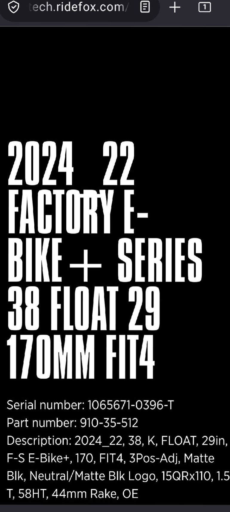 Used Fox 38 Factory FIT4 170MM E-BIKE 2023 bike — image 6 of 6