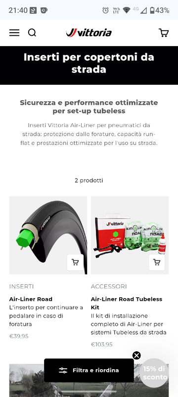 Brugt Vittoria Inserti Air Liner 2026 bike — billede 3 af 3