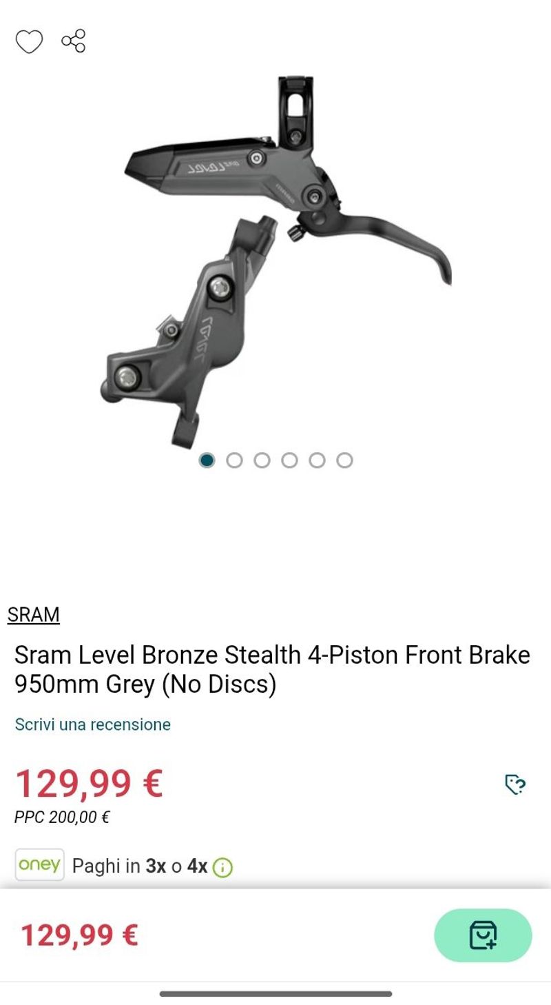 Used Sram Level Bronze Front Brake 4-Piston 90cm Hose Brakes