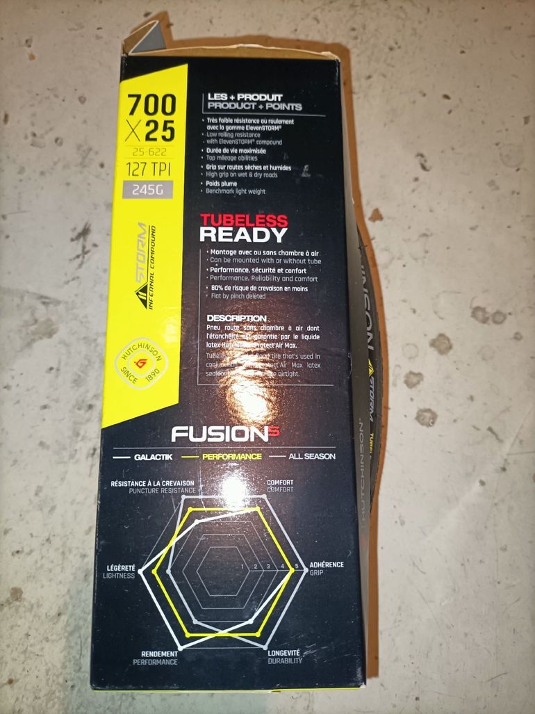 Used Hutchinson Fusion 5 Performance TLR 700x25 bike — image 2 of 3