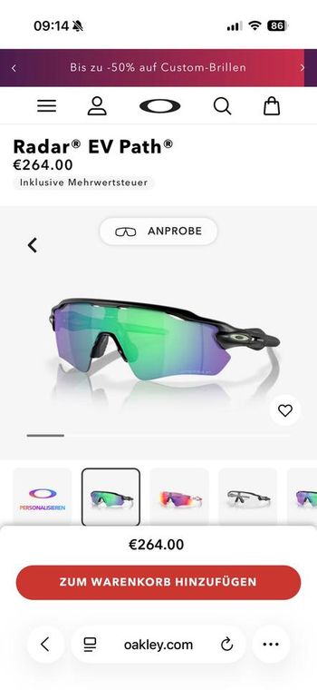 Oakley, Radar EV Path