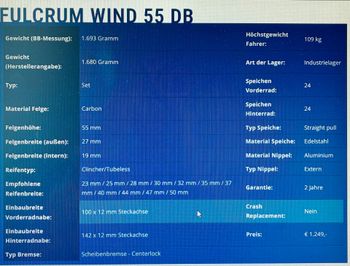 Used Fulcrum Wind 55 DB SRAM xdr 2024 bike — image 5 of 5