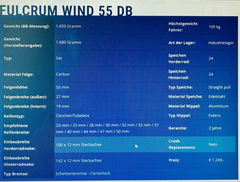 Used Fulcrum Wind 55 DB SRAM xdr 2024 bike — image 5 of 5