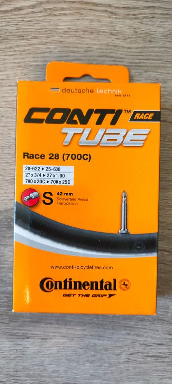 Used Continental Camera d'Aria 700X20/25C Valvola Presta 42 mm bike