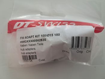 Dt Swiss, Umrüstkit VR 180/SPLINE auf 15x100 mm Steckachse
