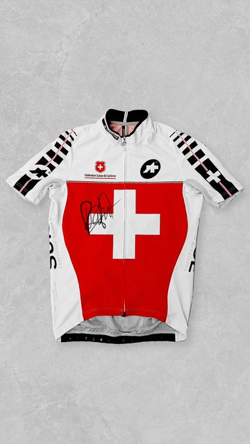 Used Assos Jersey Nazionale Svizzera Autografata Fabian Cancellara 2009 Cycling Clothing