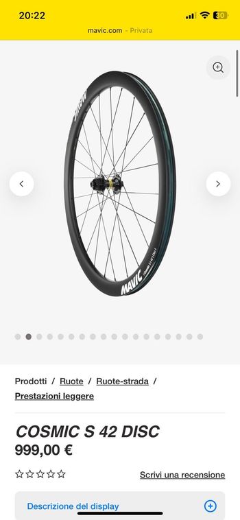 Used Mavic Ruote 2025 bike