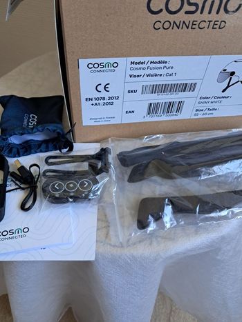 Used Cosmo Connected Fusion Pure Shiny White Helmet bike — image 6 of 7
