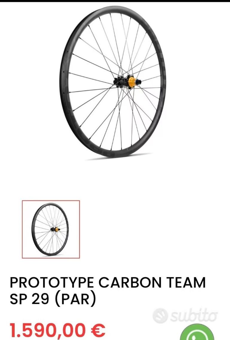 Used PROTOTYPE CARBON TEAM SP 29 Ruote 2025 bike — image 5 of 6