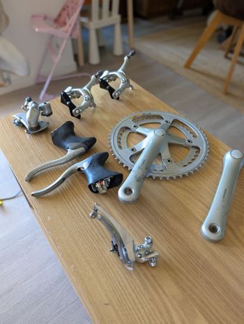 Shimano, 105 Super SLR 7v + Shifters Grip Shift CX-DT