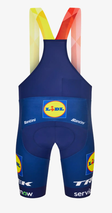 Used Santini Lidl-Trek Team Original Trägerhose blau rot gelb 2026 Cycling Clothing