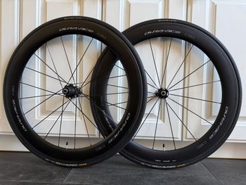 Shimano, Like NEW! Dura Ace C60 rim Carbon Wheels/ Freehub 12 Speed