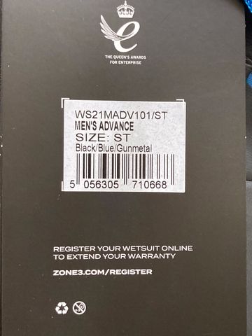 Tweedehands Zone3 Advance Wetsuit ST 2024 bike — afbeelding 2 van 9
