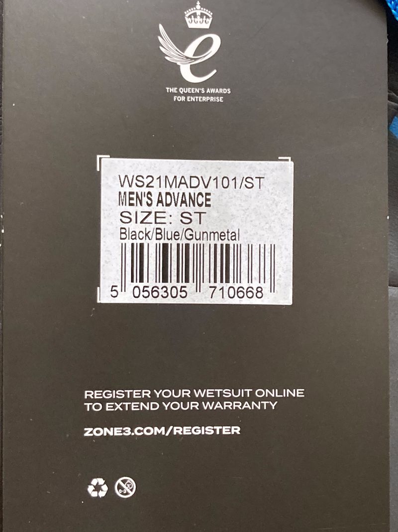 Tweedehands Zone3 Advance Wetsuit ST 2024 bike — afbeelding 2 van 9