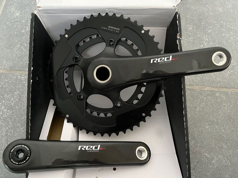 Used Sram RED Crankset 11-speed compact GXP zwart Drivetrain & Pedals