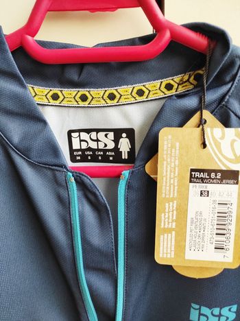 Used Ixs Trail 6.2 Women Short Sleeves Cycle Jersey Size 38 Petrol bike — image 4 of 16