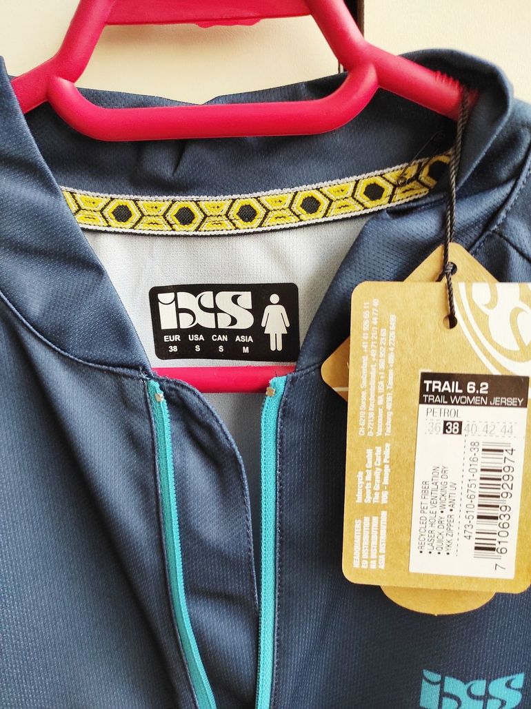 Used Ixs Trail 6.2 Women Short Sleeves Cycle Jersey Size 38 Petrol bike — image 4 of 16