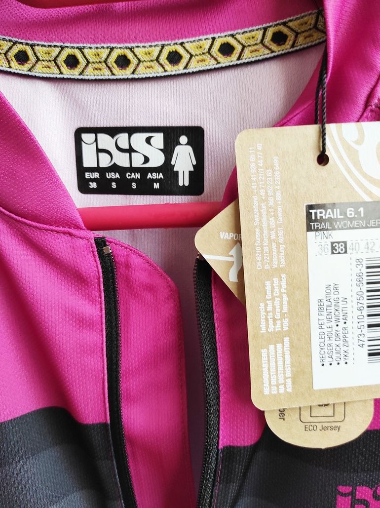 Used Ixs Trail 6.1 Women Short Sleeves Cycle Jersey Size 38 Pink bike — image 5 of 16