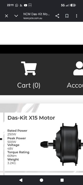 Used Das-Kit 48V Motor 2026 bike — image 5 of 5