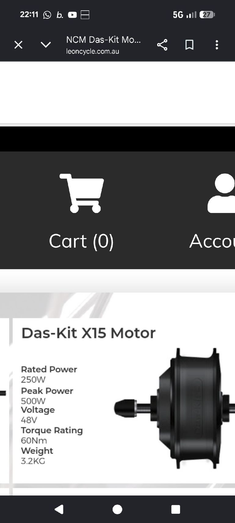 Used Das-Kit 48V Motor 2026 bike — image 5 of 5