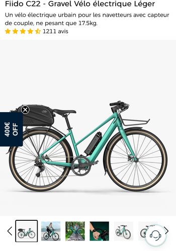 Used Fiido Extension Battery 208 Wh 36V compatible vélo air carbone /velo C21 / velo C22 2025 bike — image 5 of 6