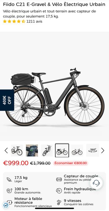 Used Fiido Extension Battery 208 Wh 36V compatible vélo air carbone /velo C21 / velo C22 2025 bike — image 4 of 6