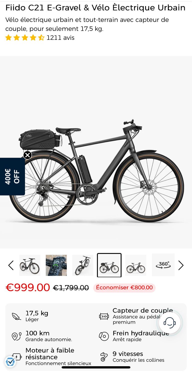 Used Fiido Extension Battery 208 Wh 36V compatible vélo air carbone /velo C21 / velo C22 2025 bike — image 4 of 6