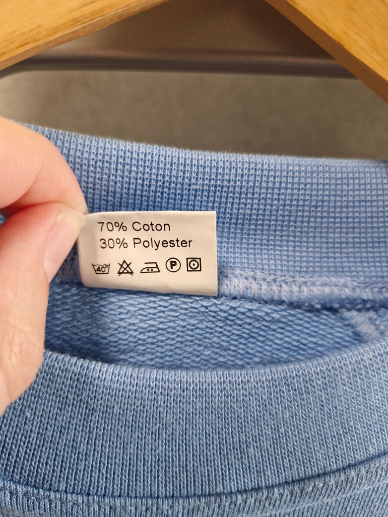 Used La Calaisienne Pull à col rond bleu clair en coton bike — image 6 of 11